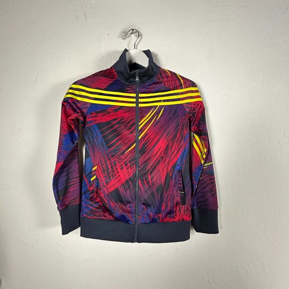 Adidas Womens Colorful Abstract 3 Stripes Full-Zip Track Jacket Small Active - Picture 1 of 9